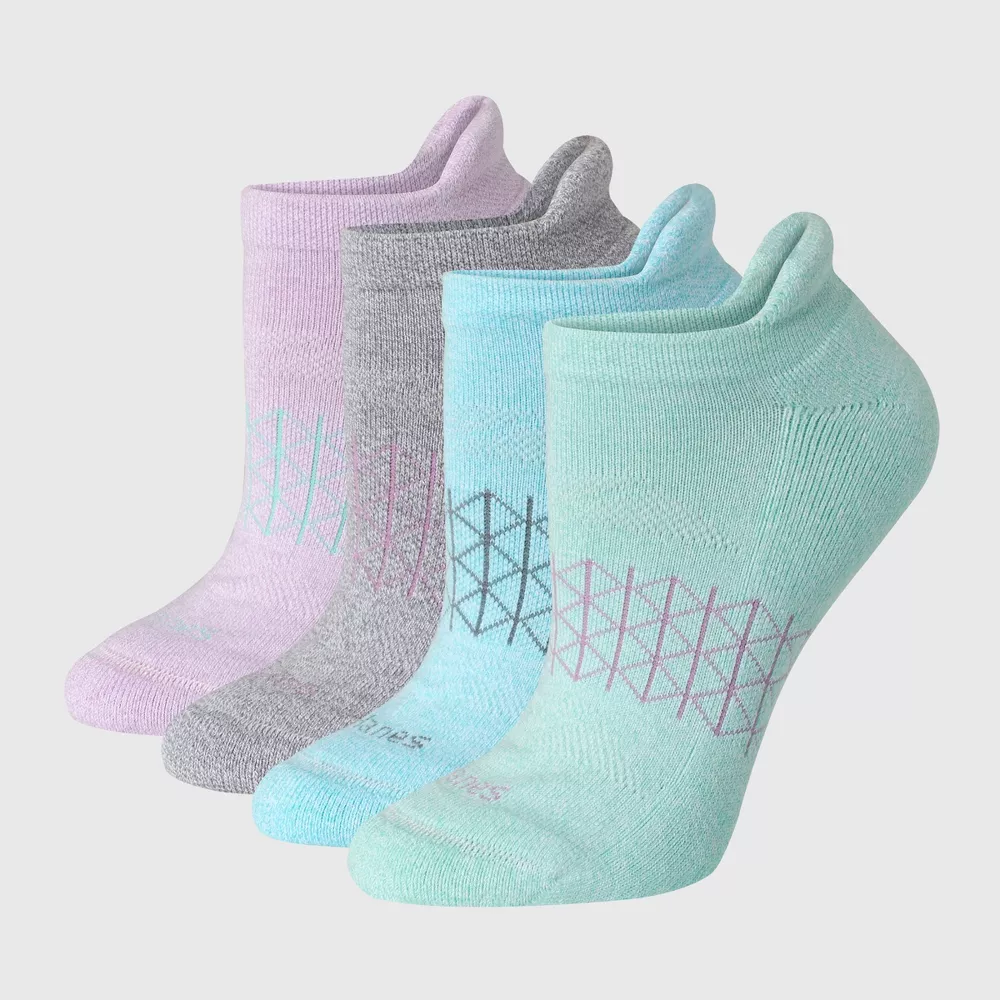 

Женские носки Hanes Absolute Active Heel Tab No Show, 4 пары, цвет Cool Color