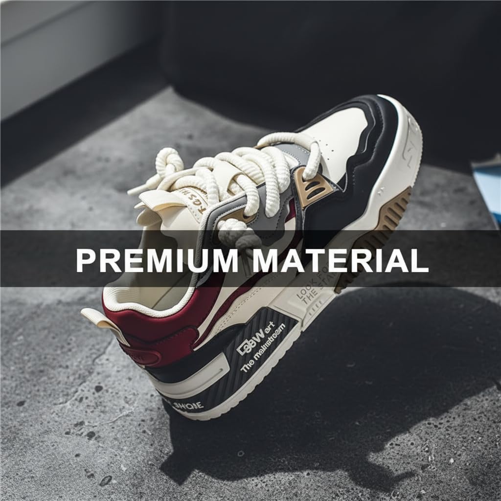 Мужские массивные кроссовки на платформе Urban Retro Streetwear для прогулок- модный спортивный стиль для повседневной носки Zixcplaz, красный — фото 4