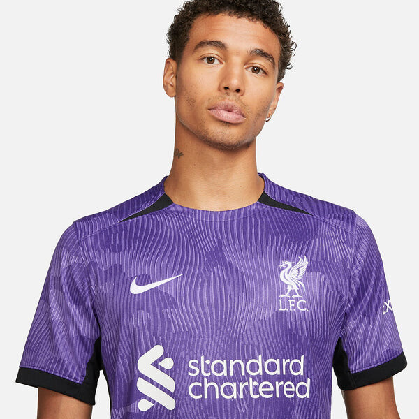Футболка dri fit liverpool fc 23 24 стадион третья футбольная майка Nike, фиолетовый — фото 2