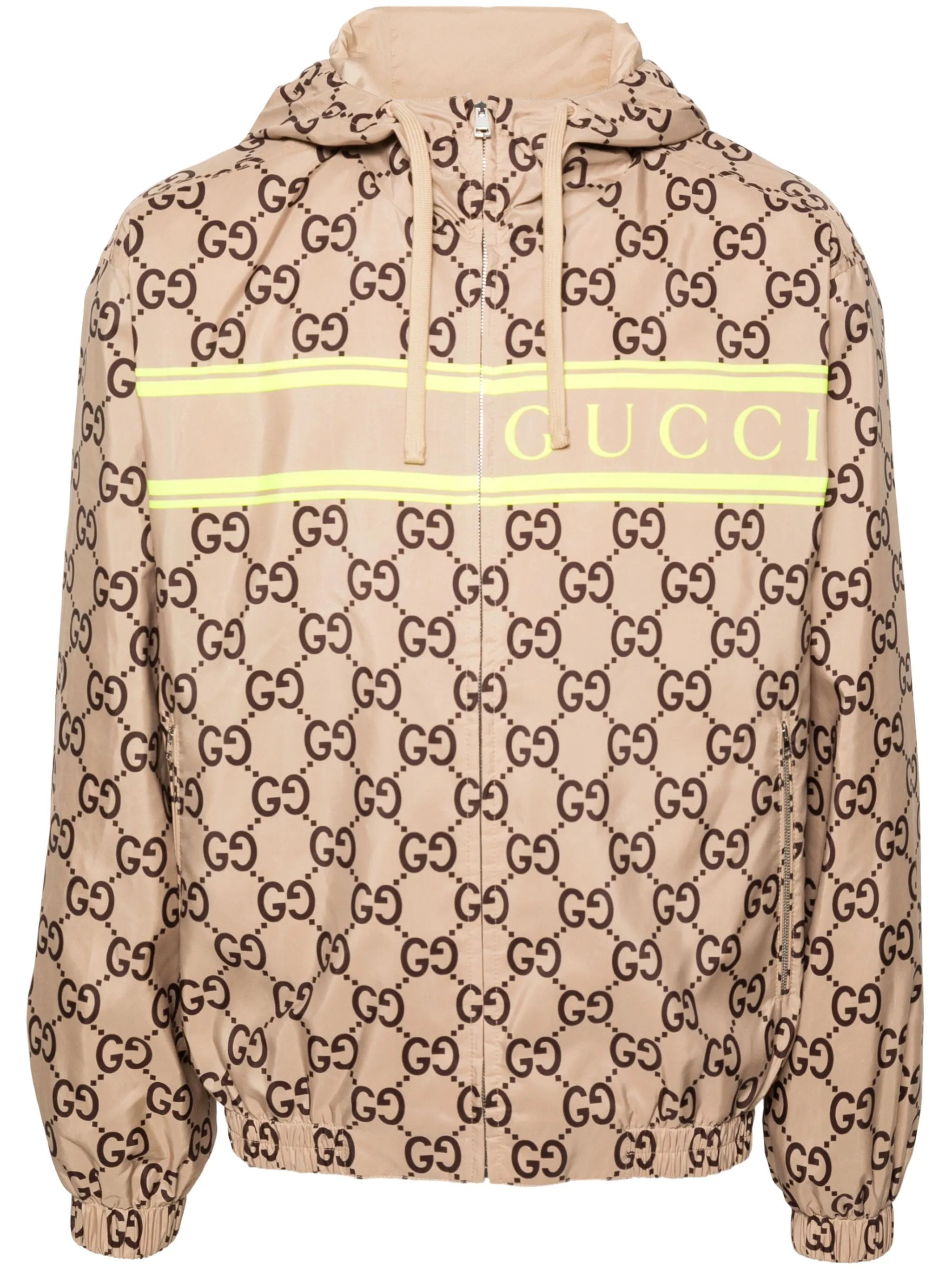 

Куртка с капюшоном и узором GG Supreme Gucci, бежевый