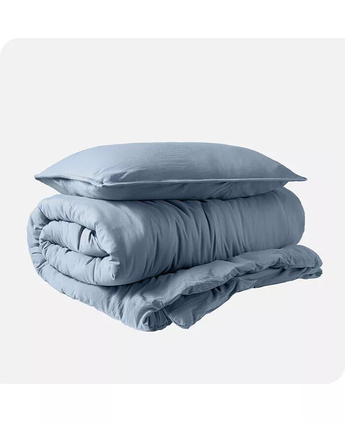 

Ультрамягкий пододеяльник и накидка с эффектом песочной стирки Twin/Twin XL Bare Home, синий