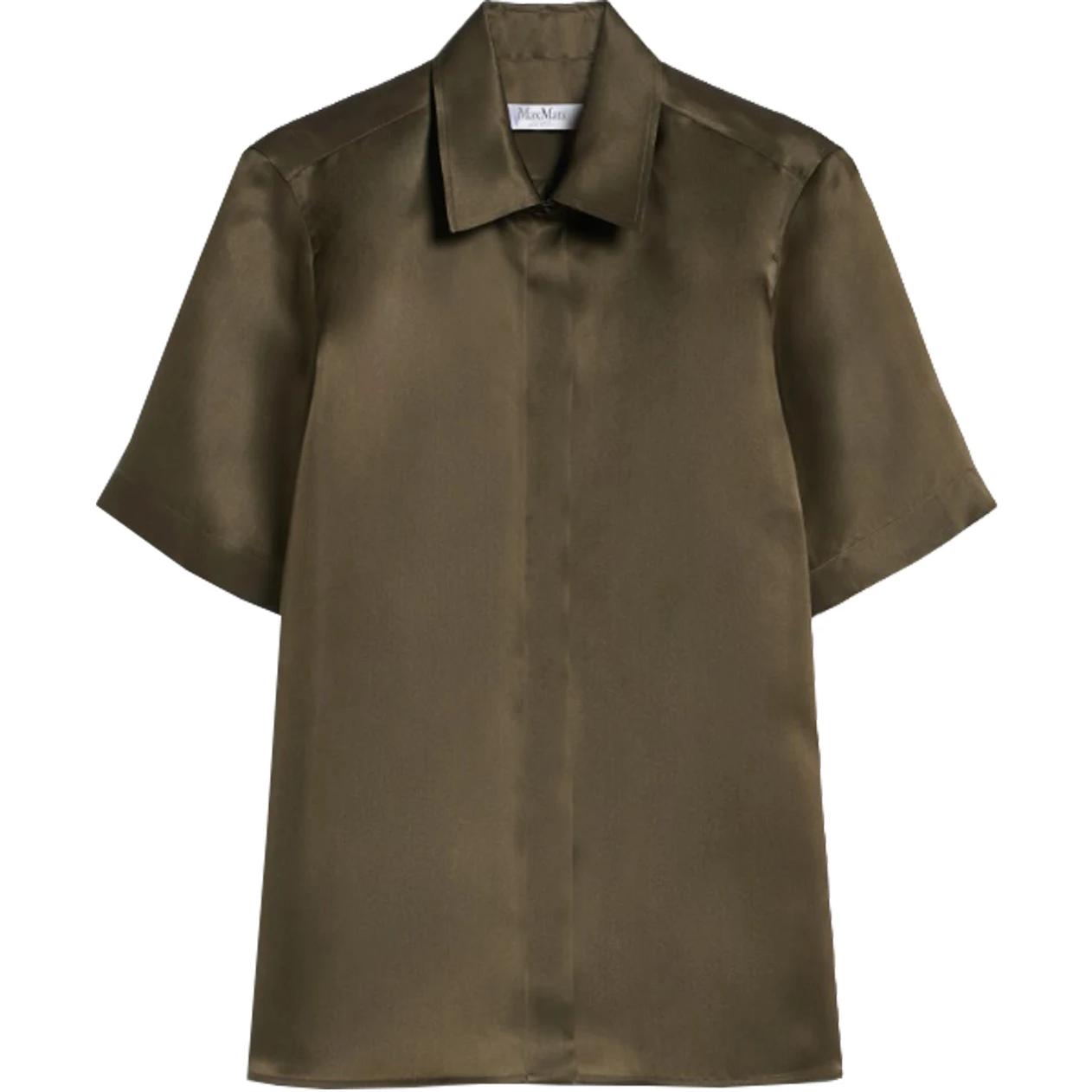 

Max Mara Рубашка с коротким рукавом на пуговицах MaxMara, оливковый