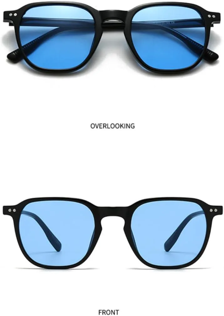

Солнцезащитные очки с защитой UV400 | Синие линзы с заклепками | Для женщин и мужчин, для занятий спортом на открытом воздухе и вождения DSVIGF, C8 Tea Black