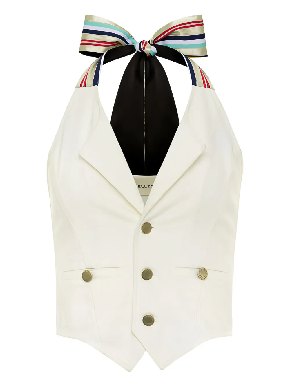 

Топ Hal с полосками и воротником-халтер Hellessy, белый