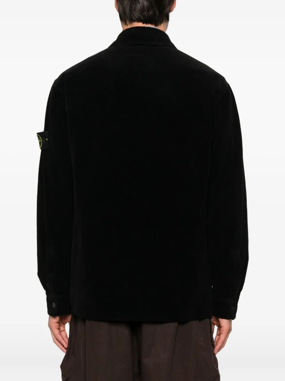Хлопковая рубашка с длинными рукавами Stone Island, черный — фото 4