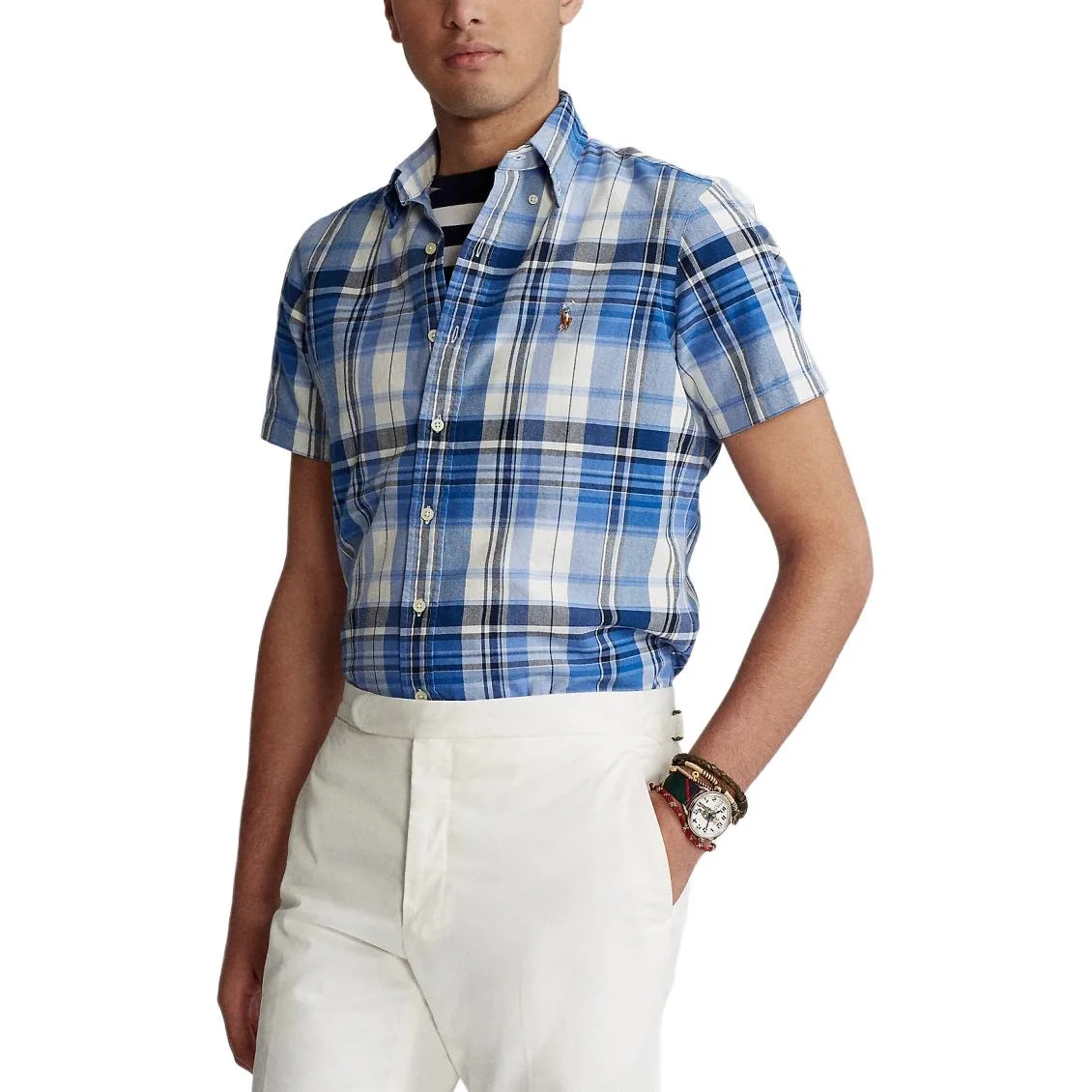 Рубашка SS25 мужская Polo Ralph Lauren, синий — фото 4