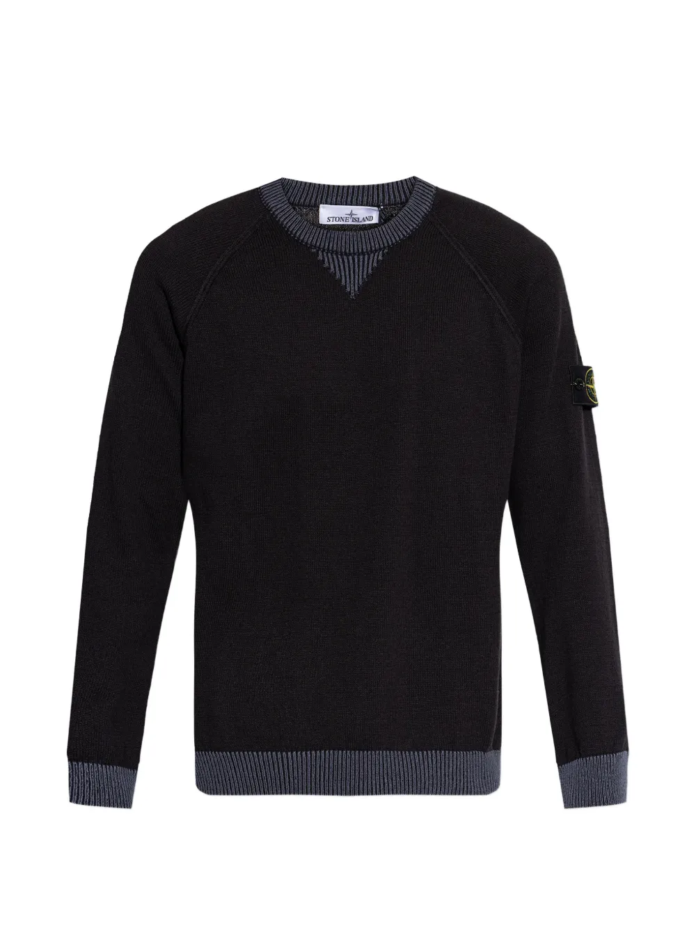 

Свитер с круглым вырезом и нашивкой с логотипом Stone Island, черный