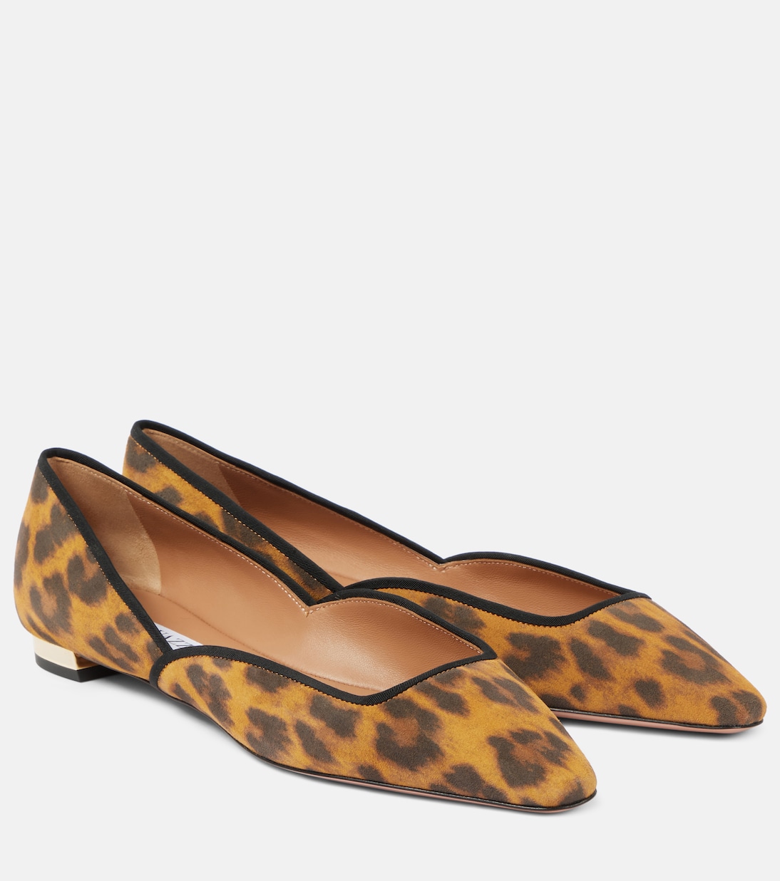 Кожаные балетки Maia Flay Aquazzura, Caramel