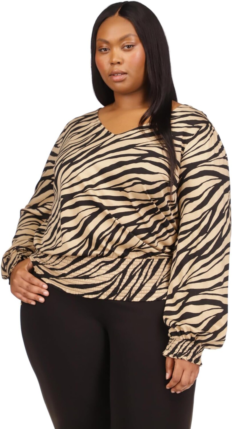 

Топ Michael Kors Plus Size Tiger Smock Top, хаки
