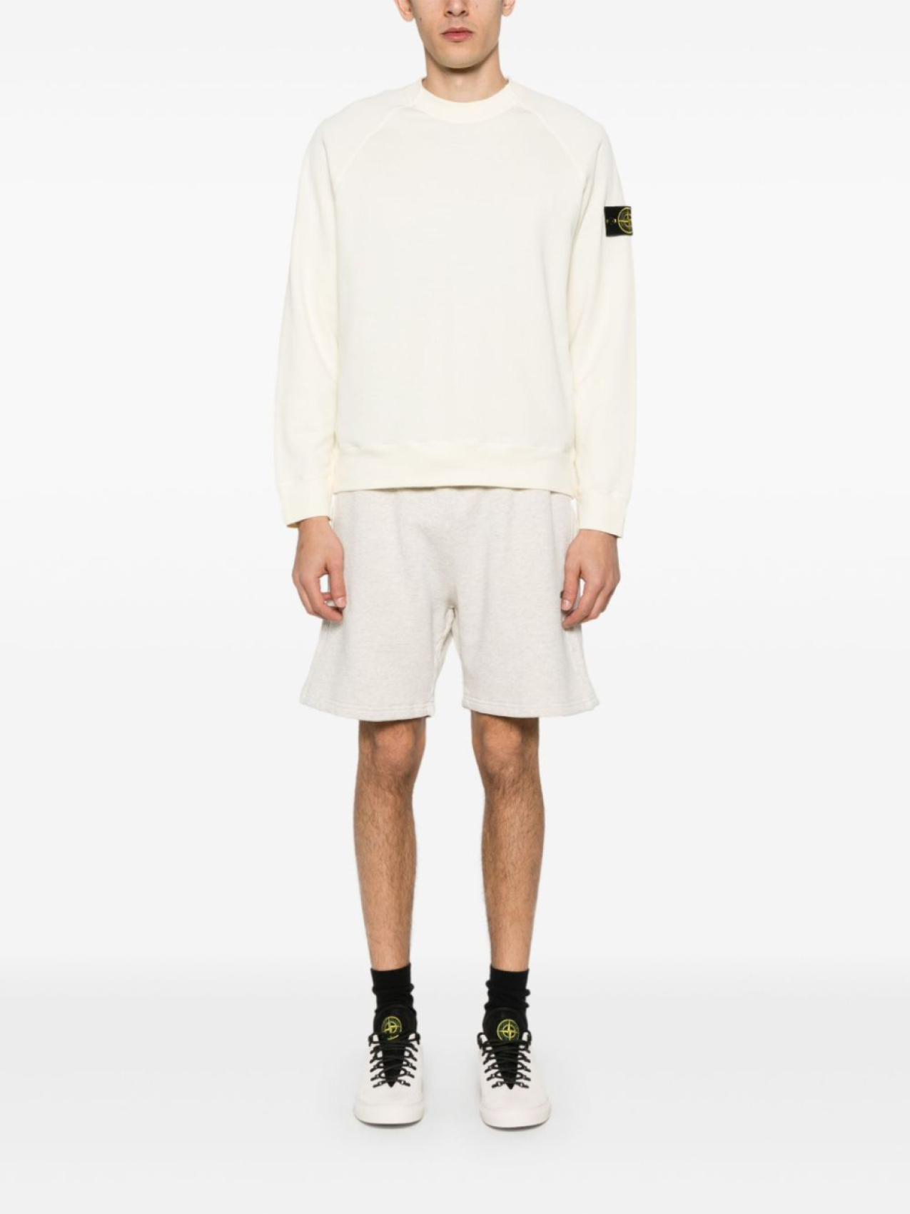 Stone Island толстовка с логотипом Compass, нейтральный цвет — фото 2