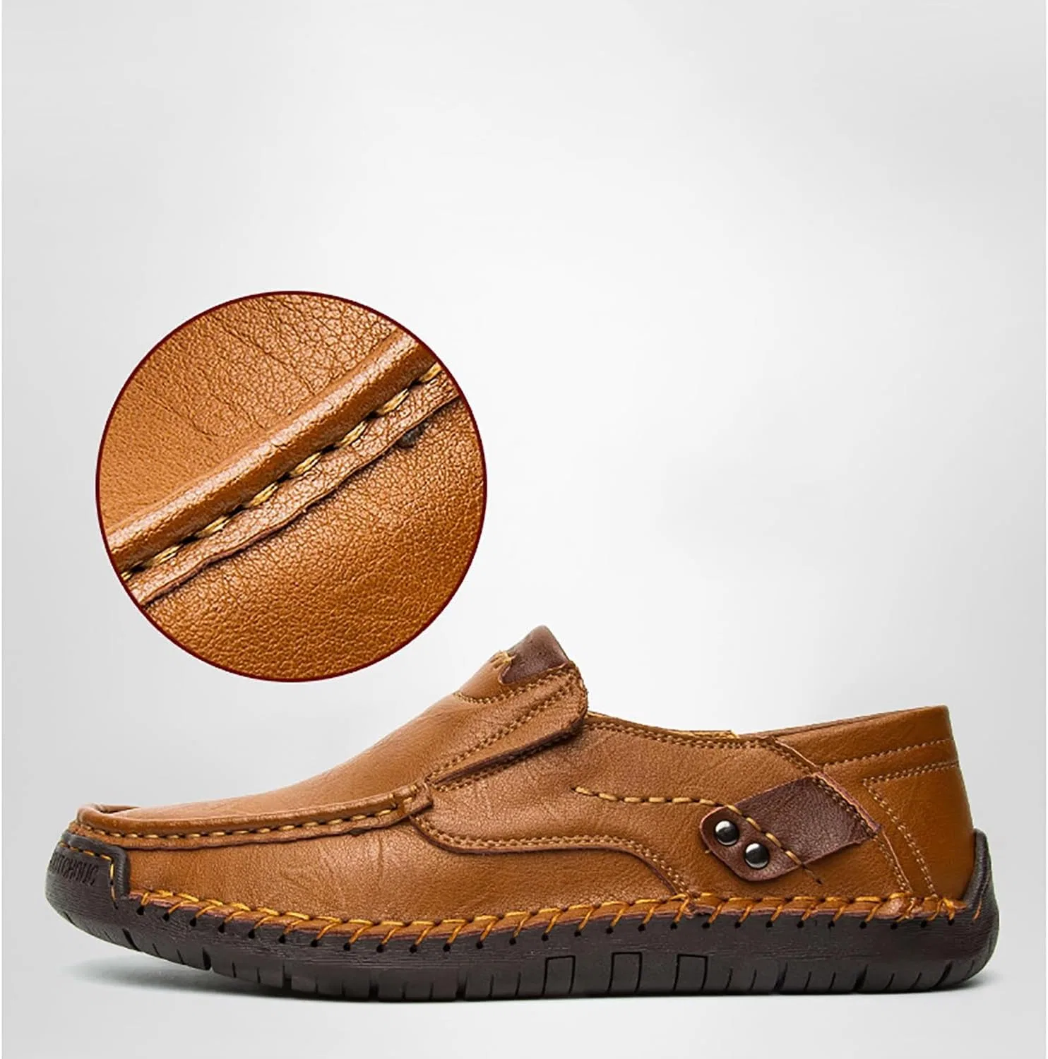 Мужские лоферы мягкие slip-on, темно-коричневый DAO-UPPSE — фото 4
