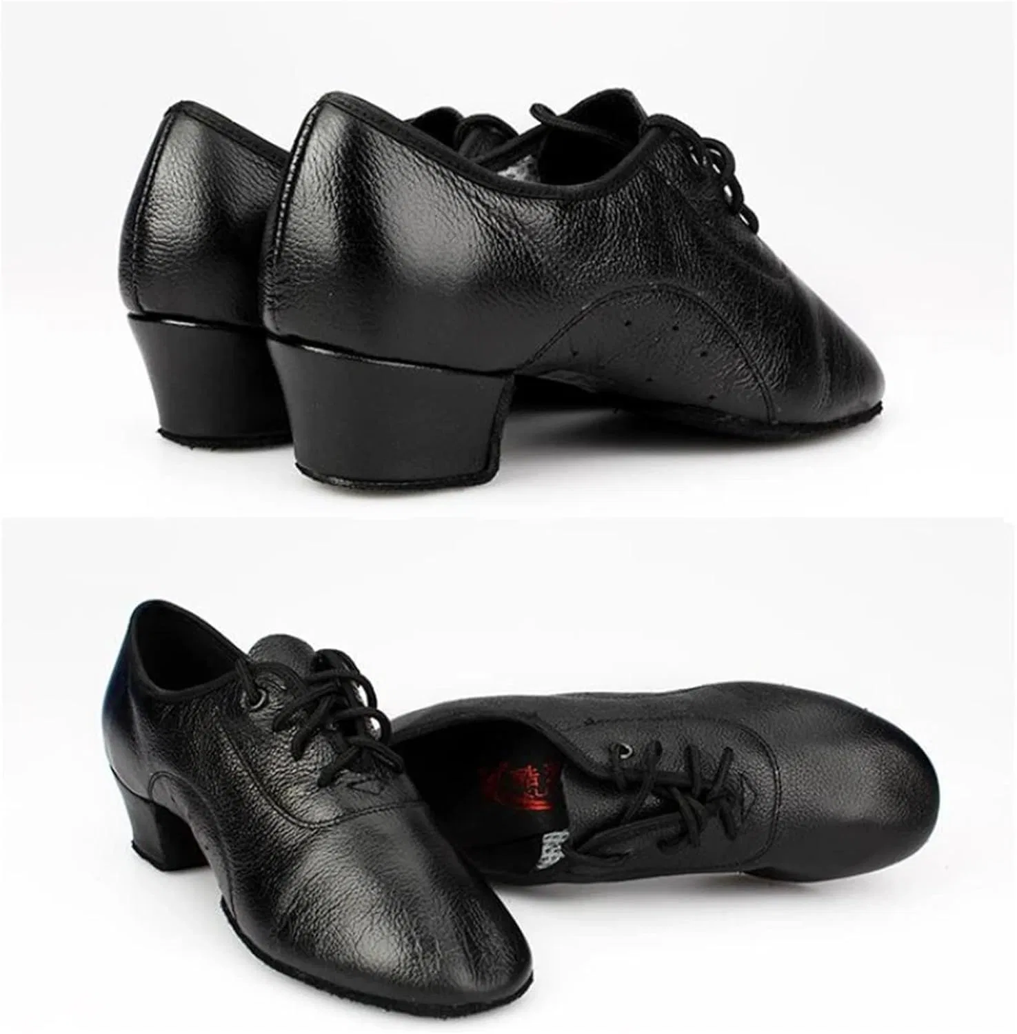 Кроссовки Herren Echtleder Latein Tanzschuhe Schwarz на низком каблуке Ballsaal Tanzschuh для Юнгена, танго, сальсы, румбы, современные джазовые кроссовки PSNKLMM, Fur Bottom — фото 4