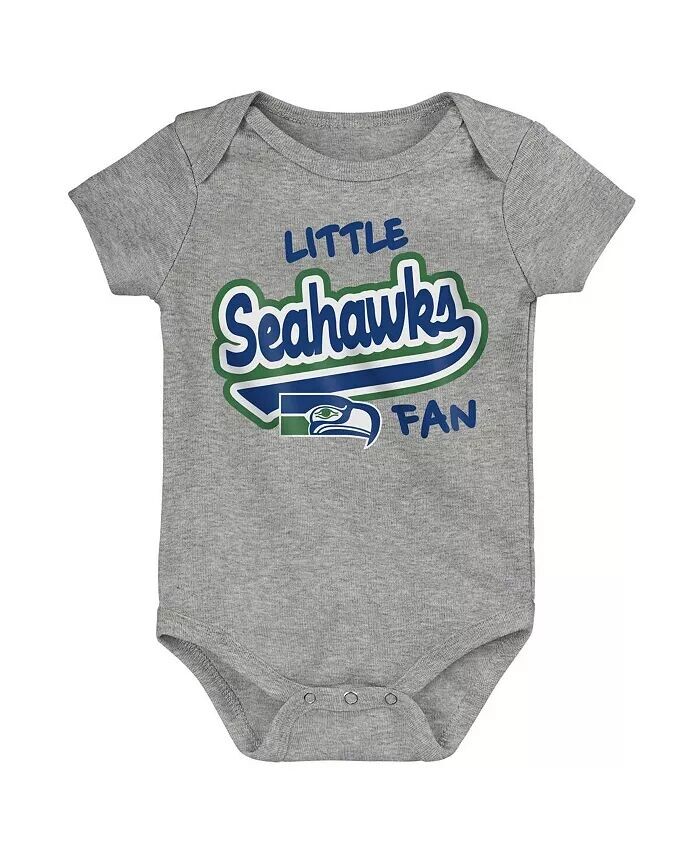 

Боди для маленьких мальчиков и девочек Heather Grey Distressed Seattle Seahawks Retro Little Baller Outerstuff
