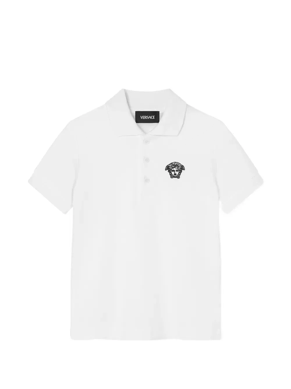 Детское поло из хлопка Versace Kids, белый