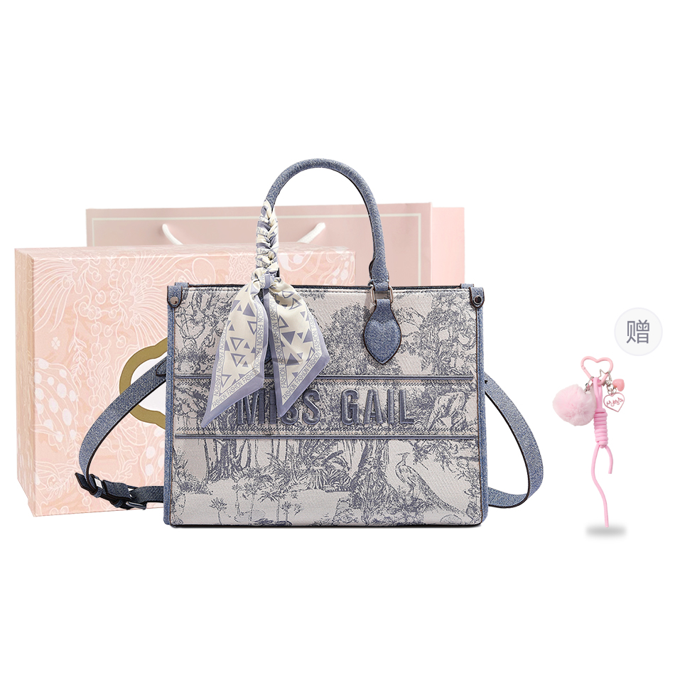 

MISS GAIL Искусственная кожаная сумка через плечо, кроссбоди, большая женская разноцветная, Pattern Blue Large Size (Fits 14-Inch Computers)