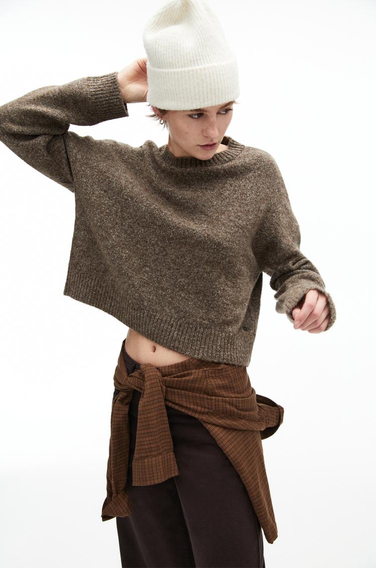 

Базовый свитер Pull And Bear, коричневый