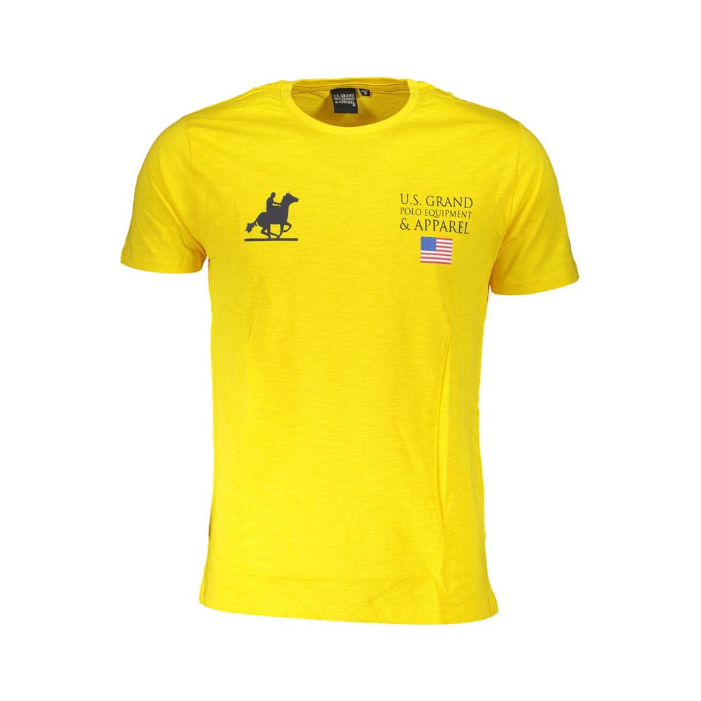 

Желтая хлопковая футболка U.S. Polo, желтый