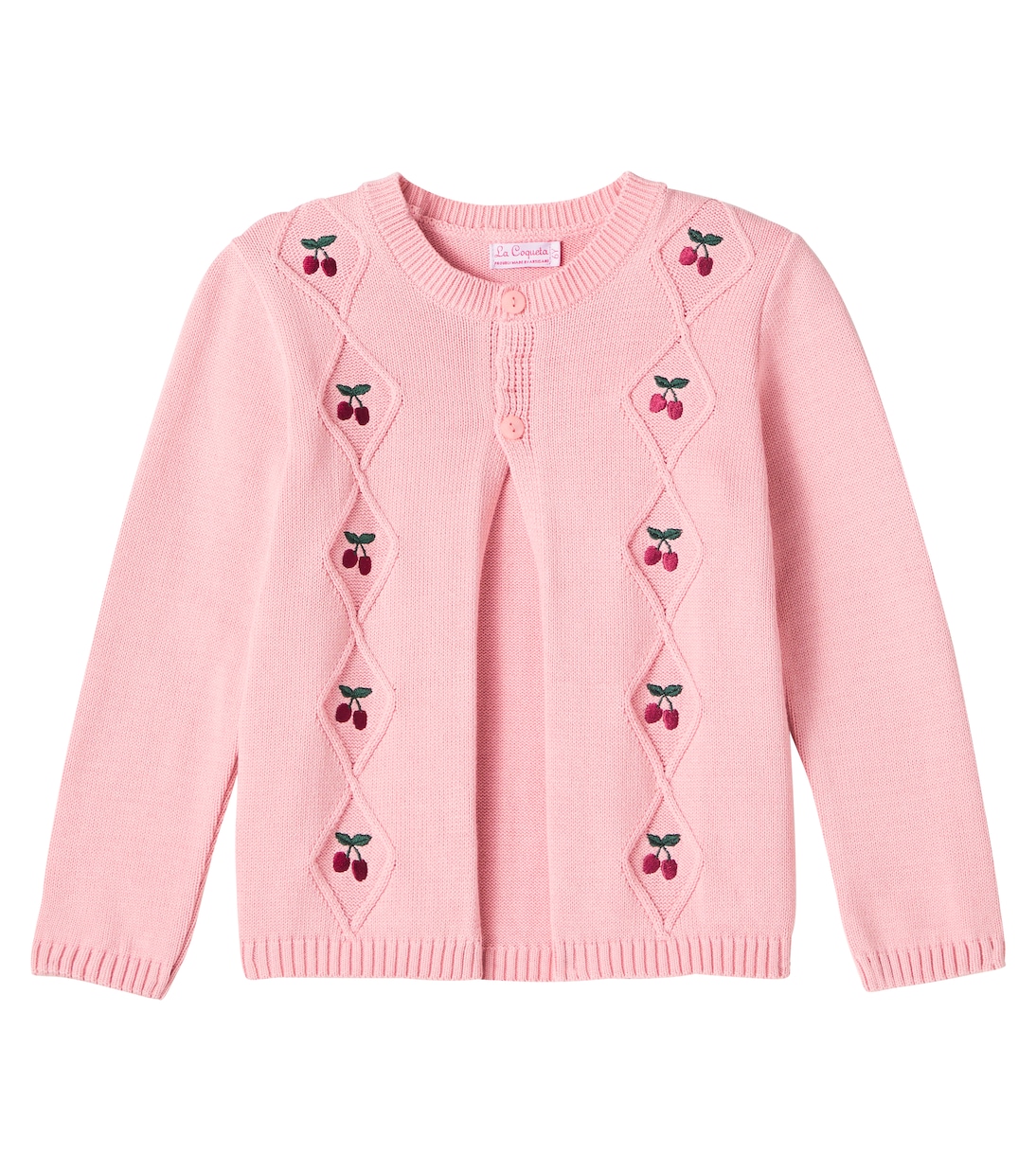 

Хлопковый кардиган с вышивкой Espina La Coqueta, Dusty Pink