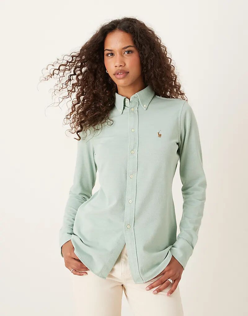 

Рубашка с логотипом Polo Ralph Lauren зеленого цвета