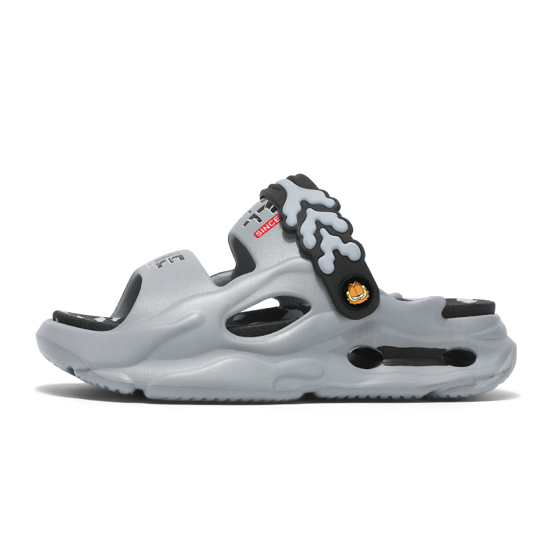 

Детские сандалии с низким верхом, противоскользящие, износостойкие, дышащие, увеличивающие рост. JIAFEIMAO, серый/черный