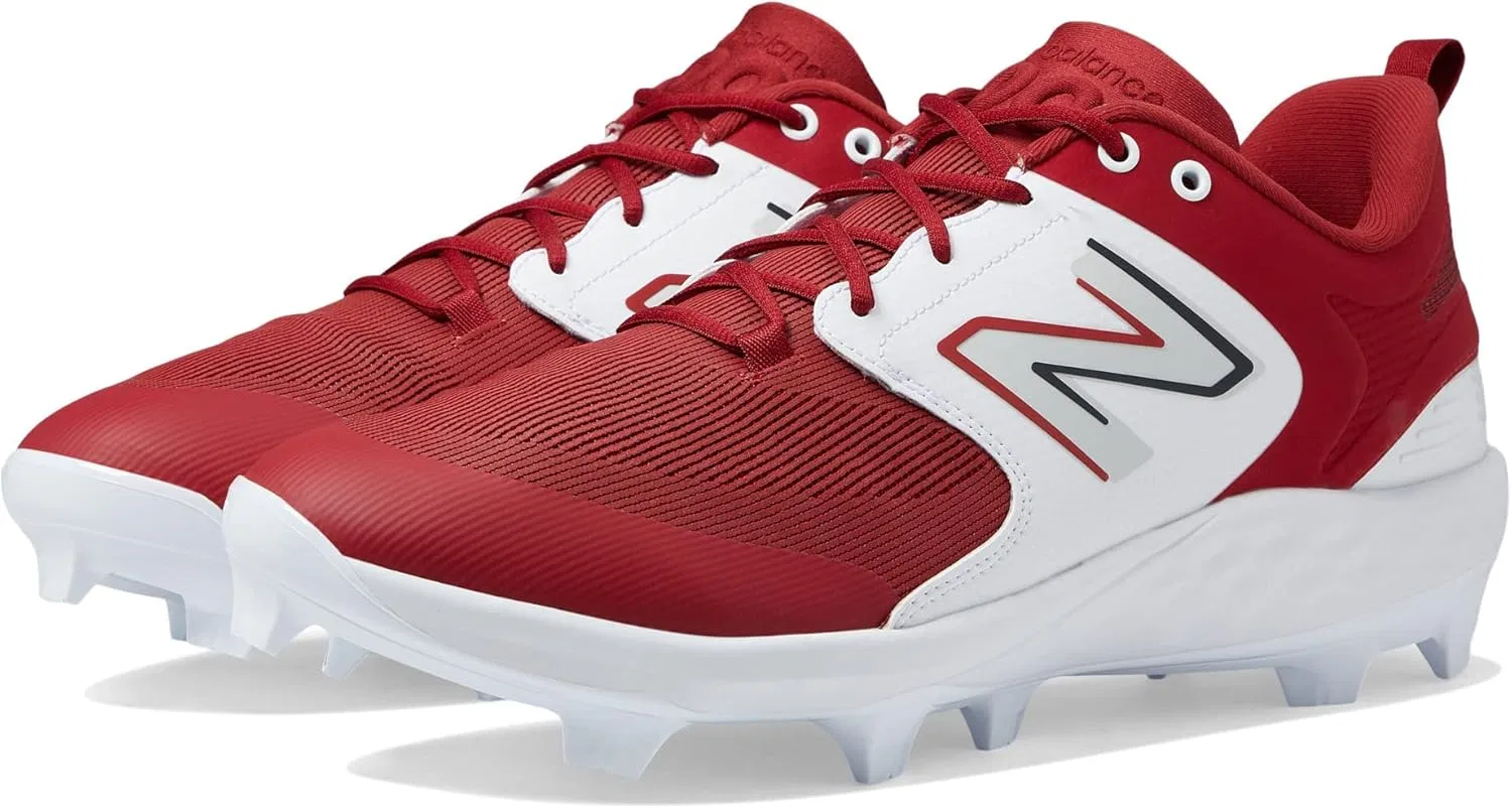 Мужские бейсбольные кроссовки New Balance Fresh Foam 3000 V6 для прогулок по лужайке, Team Crimson White — фото 2