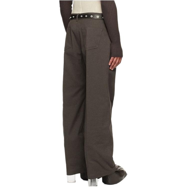 RICK OWENS Джинсы мужские коричневые Straight Fit — фото 4