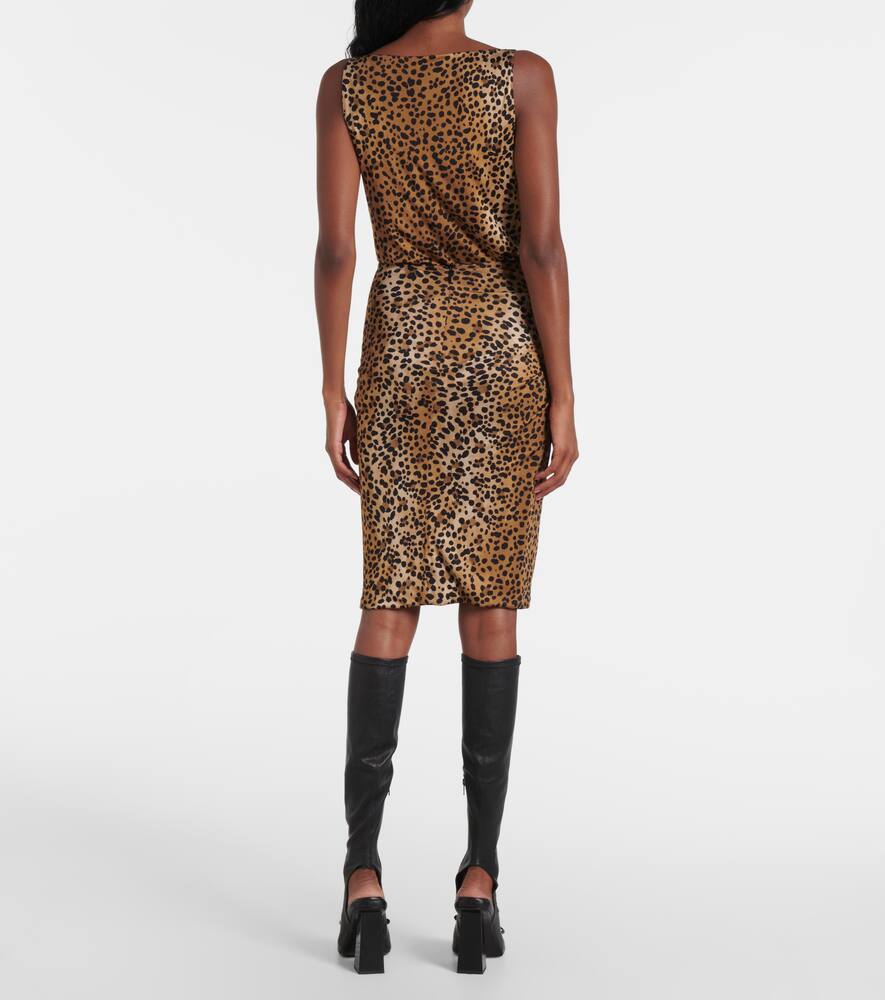 Юбка-карандаш с леопардовым принтом и застежкой-булавкой Versace, Natural + Black — фото 3