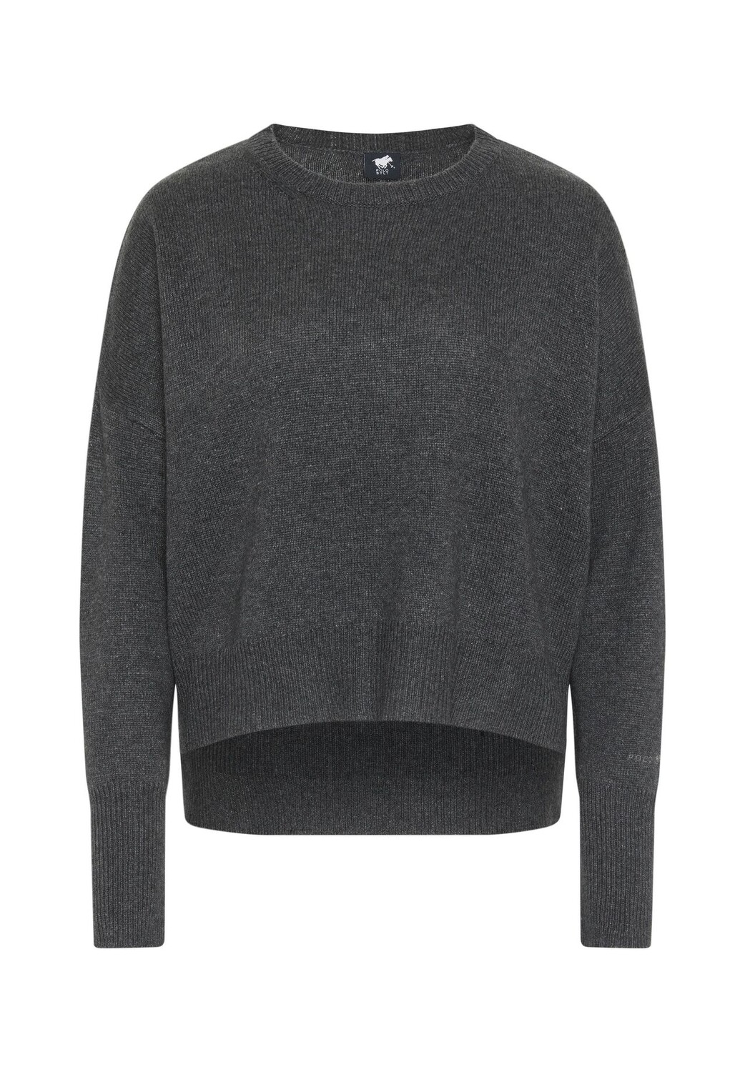 

Вязаный свитер с круглым вырезом POLO SYLT, цвет 19-0205m Black Oyster Melange