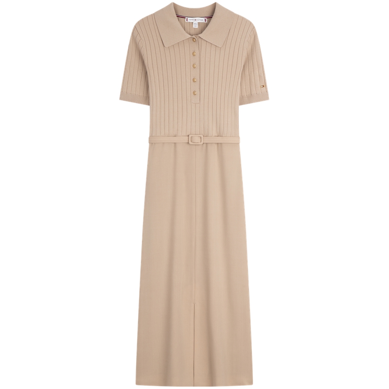 

Женское платье с коротким рукавом Tommy Hilfiger, светлый хаки