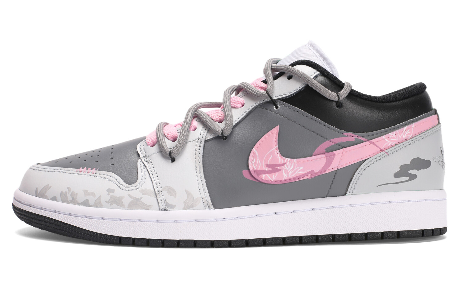 

Кроссовки Air Jordan 1 Vintage Basketball Shoes Men Low-top Gray/Pink, серый