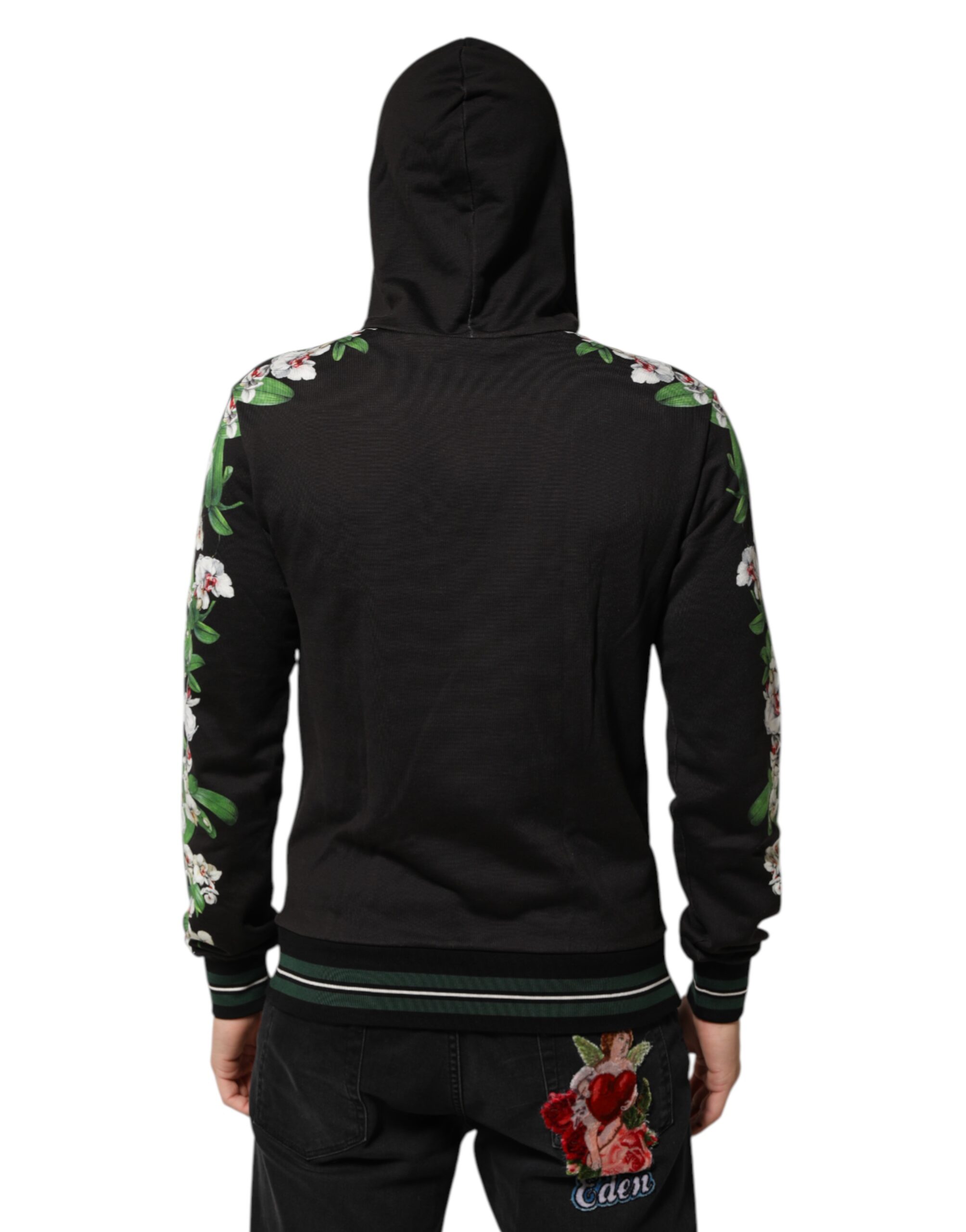 Толстовка с капюшоном KING Black Orchid Floral Crown Logo Dolce & Gabbana, черный — фото 3