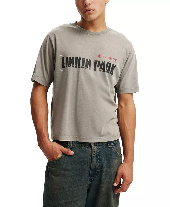 

Мужская укороченная футболка Music Cotton On, серебро