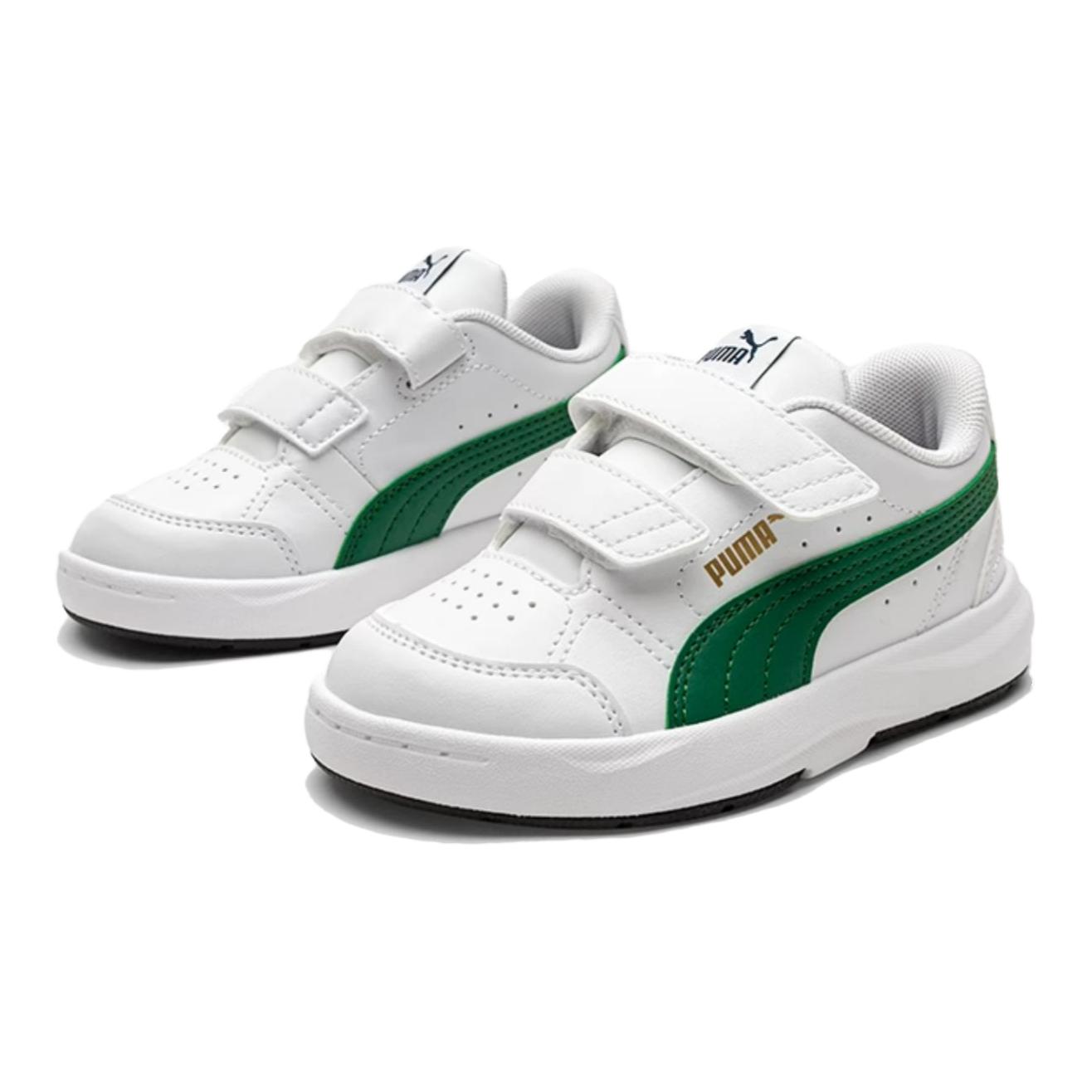 Детские скейтерские кросовки PUMA с технологией EVOLVE, износостойкие, низкие, бело-зеленые — фото 2