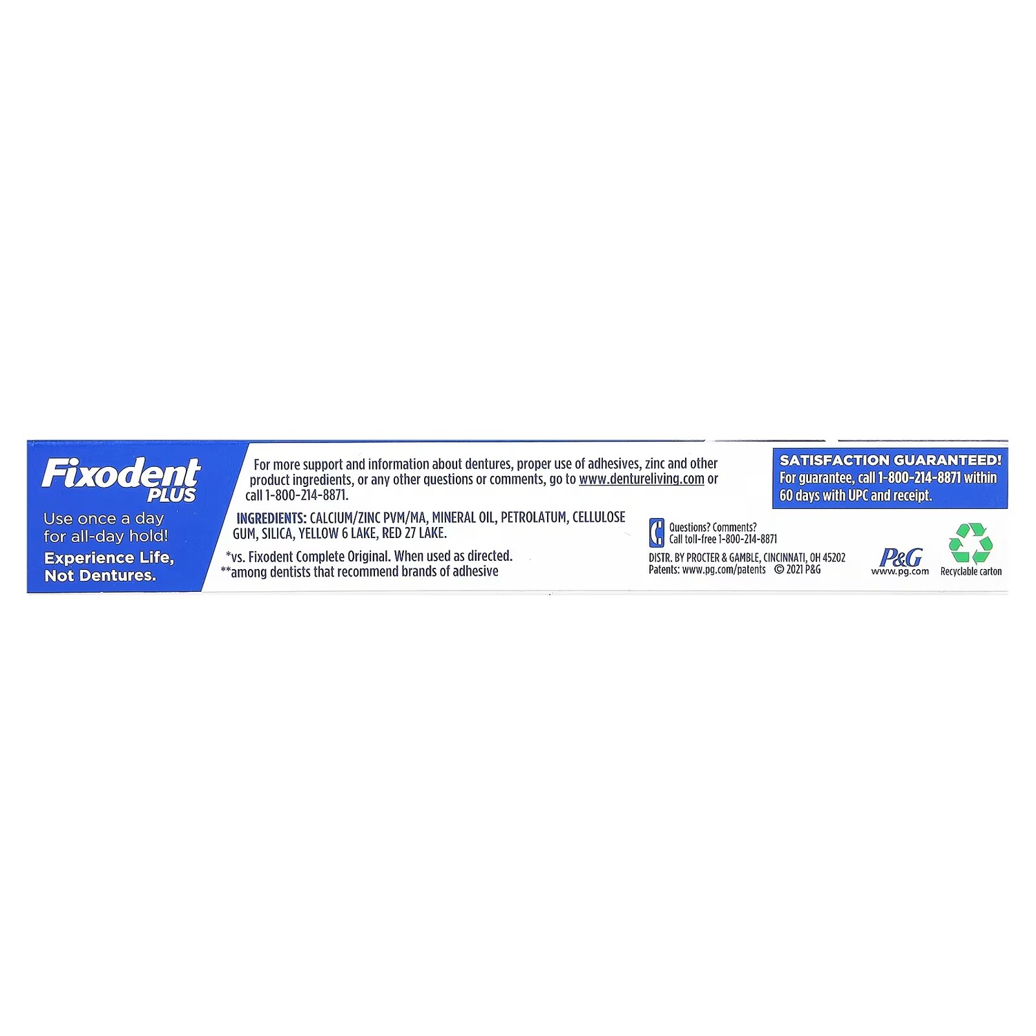 Fixodent Plus Крем-адгезив для зубных протезов, 2 унции (57 г) — фото 3