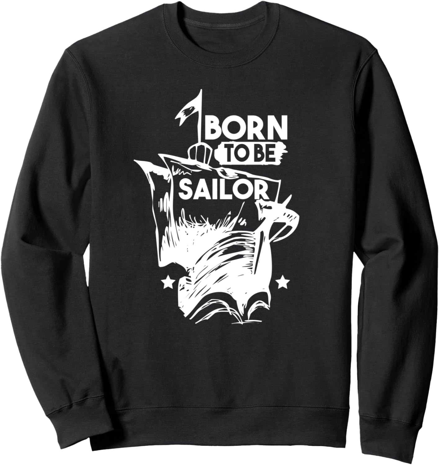 

«Рожден быть моряком» - забавная толстовка с изображением моряка, черная Born To Be Sailor, Черный, «Рожден быть моряком» - забавная толстовка с изображением моряка, черная Born To Be Sailor