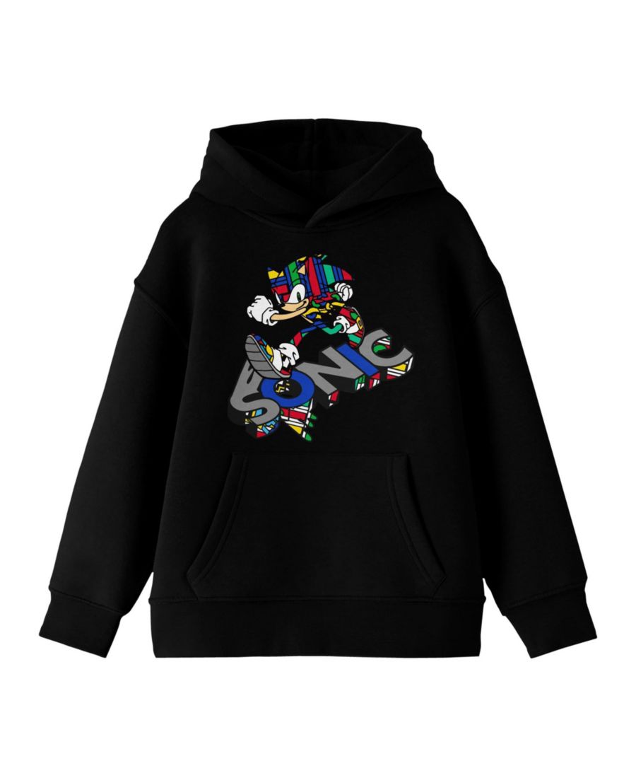 

Современная толстовка с длинными рукавами в стиле поп-музыки и цветного искусства, черная, размер Medium Sonic The Hedgehog, Black