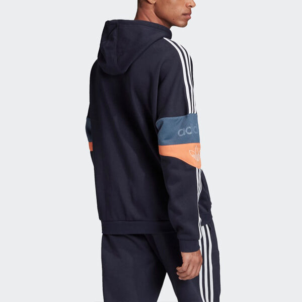 Толстовка adidas originals Team Signature Trefoil 'Legend Ink/Easy Orange', синий — фото 4