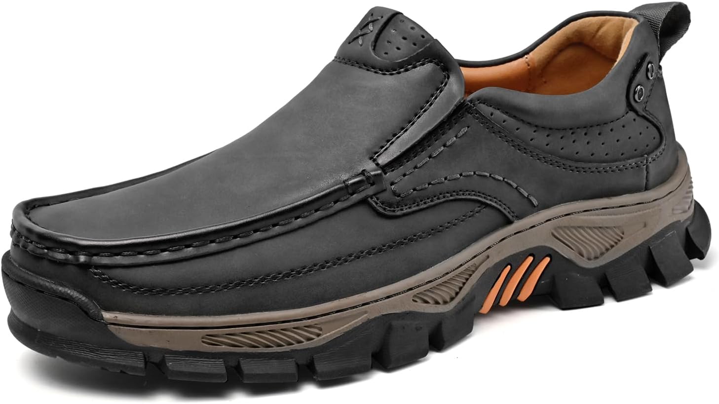 

Мужские прогулочные туфли из кожи, легкие, дышащие, повседневные лоферы без шнурков Mostelo, серый