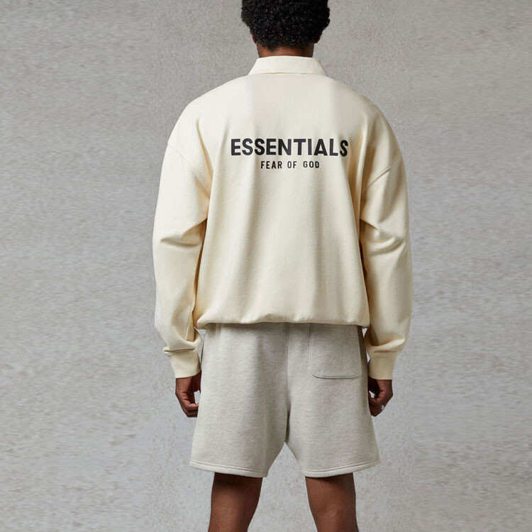 FW20 Рубашка унисекс кремового цвета Fear Of God Essentials, кремовый — фото 4