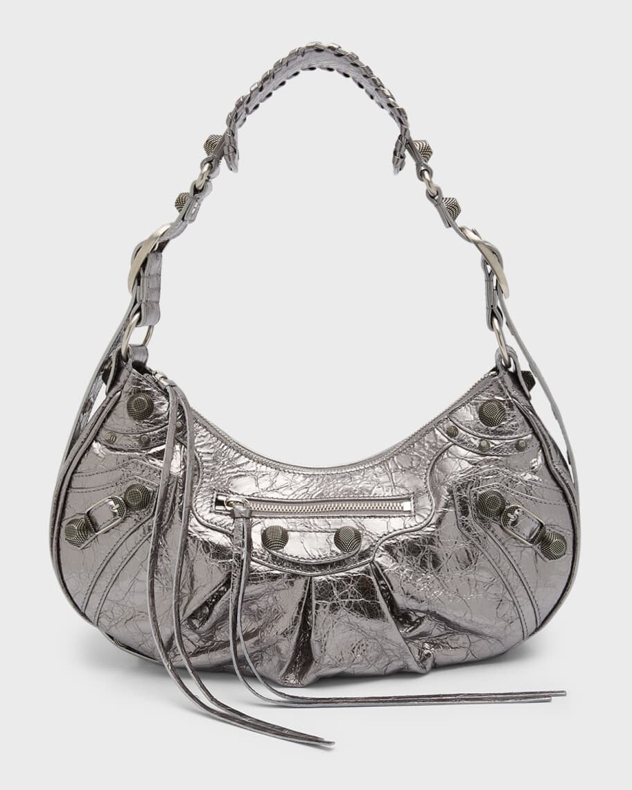 

Маленькая сумка через плечо Le Cagole, металлизированная Balenciaga