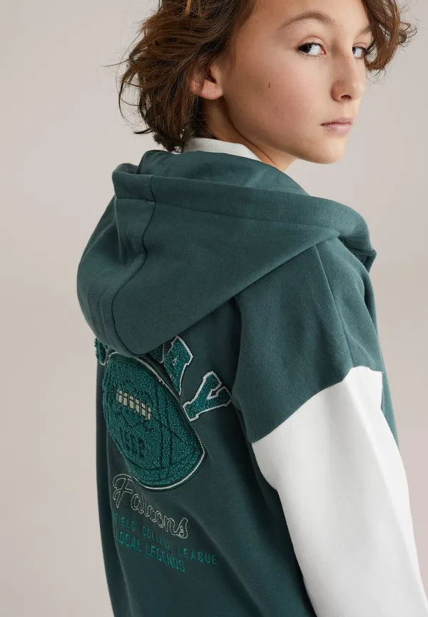 Толстовка на молнии We Fashion, Dark Green — фото 4