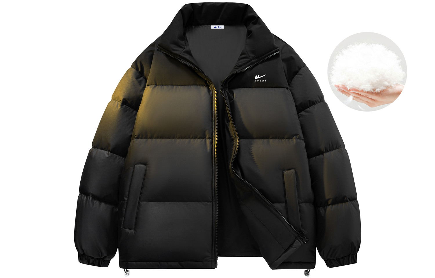 

WARRIOR Пуховик унисекс серии Candy Cube, Black Multicolor