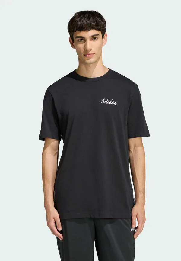 Футболка с оригинальным принтом в виде чаши. Adidas Sportswear, Black — фото 2