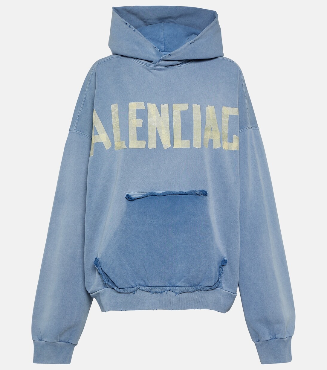 

Толстовка из хлопкового флиса ленточного типа Balenciaga, синий