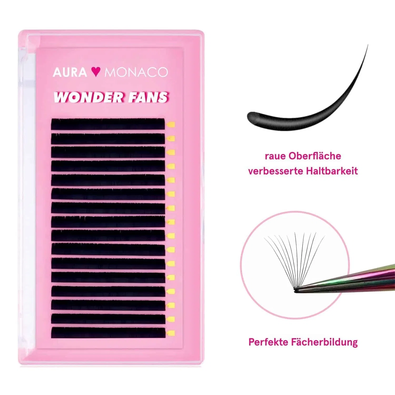 Накладные ресницы для наращивания «Wonder Fan Lashes» от AURA Monaco Beamlight Lashes — фото 2