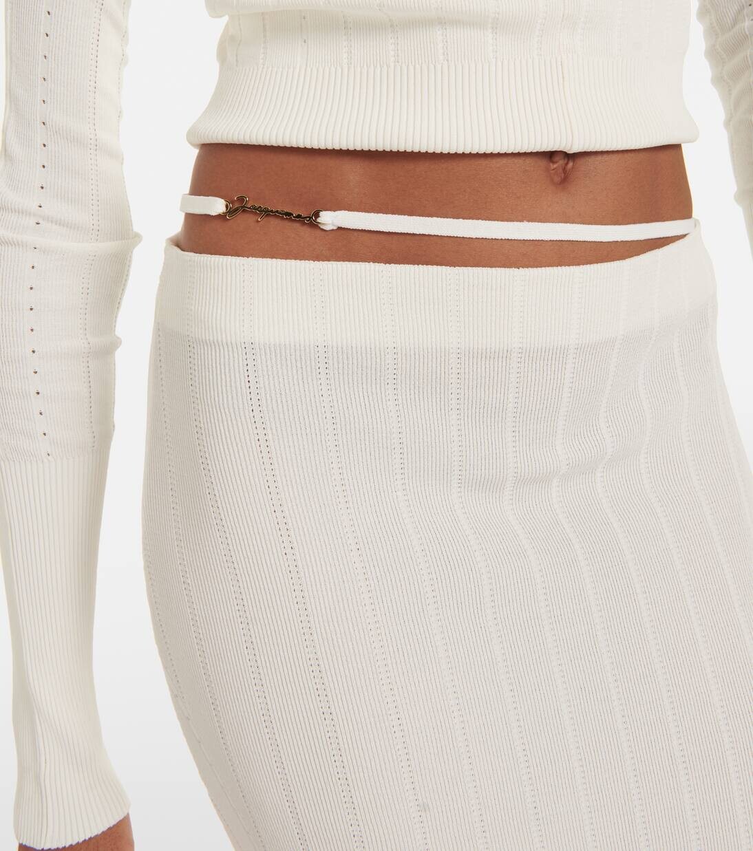 Юбка миди с фестонами Pralù Jacquemus, цвет off white — фото 4