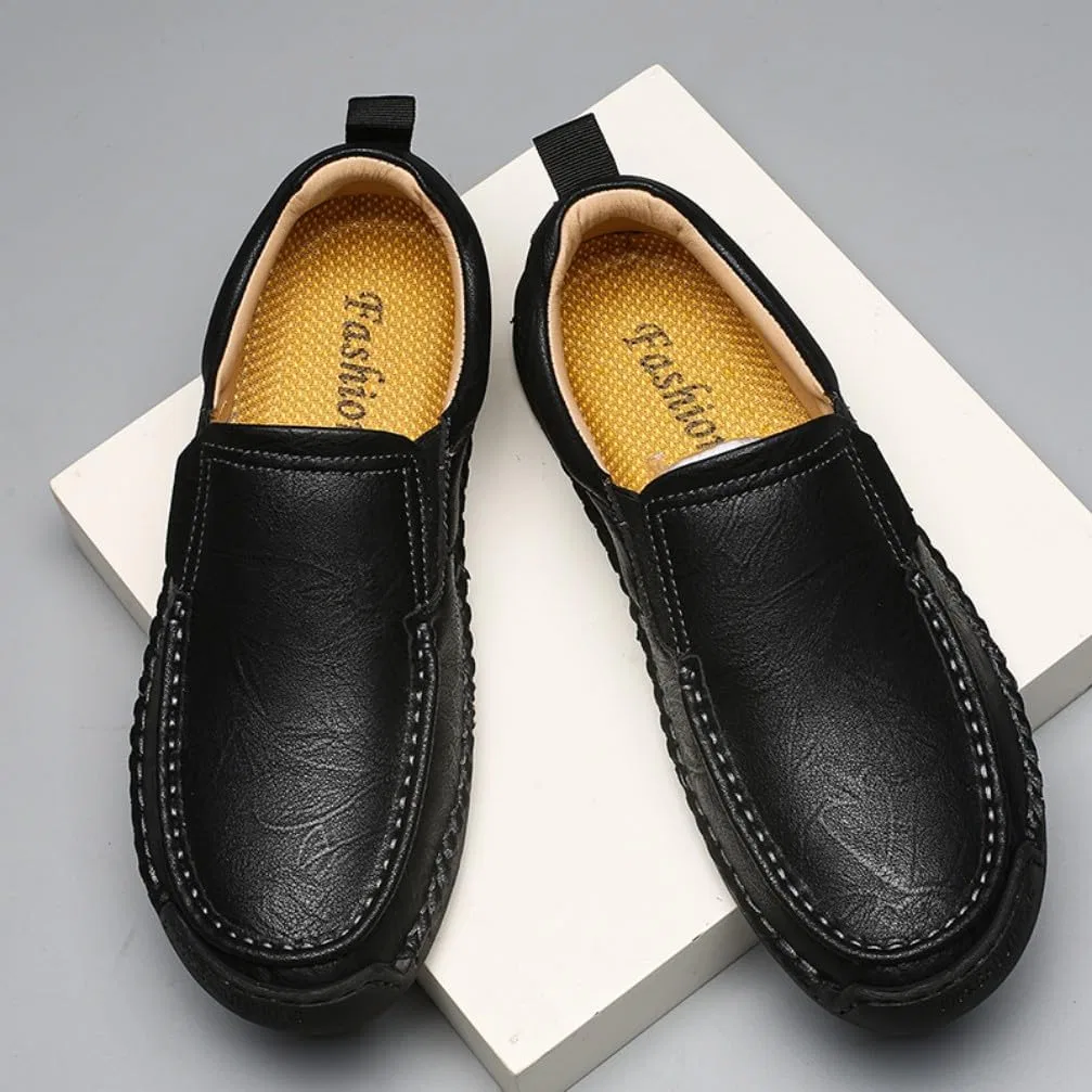 Мужские лоферы кожаные повседневные Loafers, черный Adornosbt — фото 4