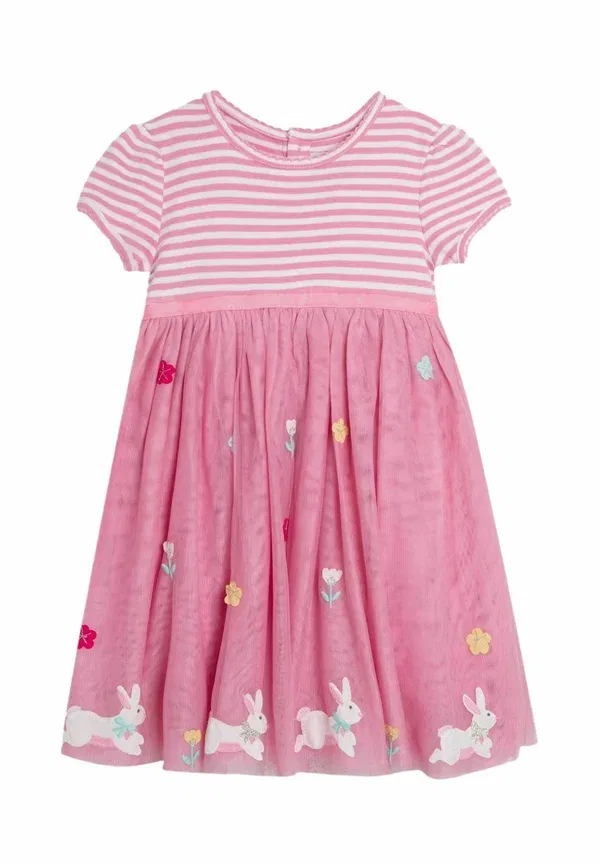 Платье коктейльное / вечернее Regular fit Jojo Maman Bébé, розовый кролик