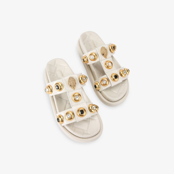 Сандалии  Kurt Geiger London Орсон из кожи с декоративными шипами, белый — фото 2