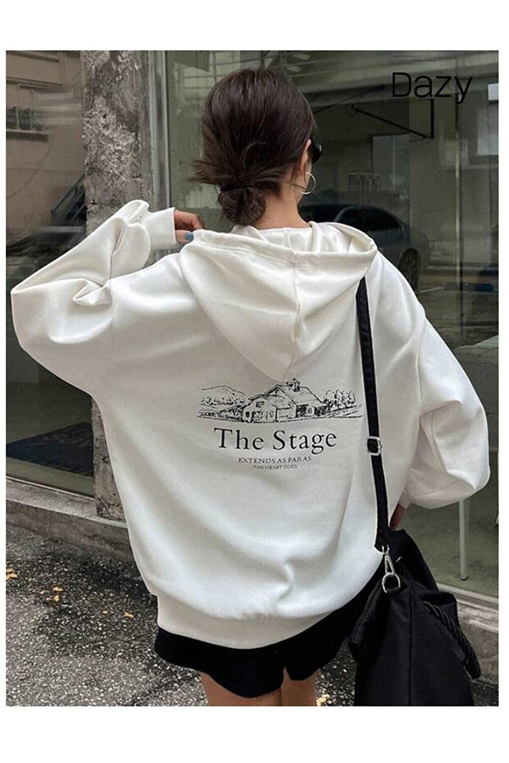 

Женская толстовка с капюшоном и принтом WHITE The Stage Trendseninle